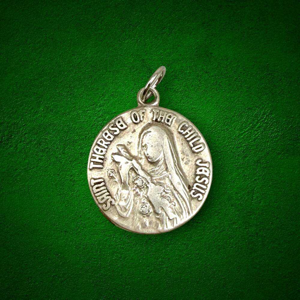 VTG JGC Sterling Silver St Therese Child Jesus Catholic Religious Medal Pendant